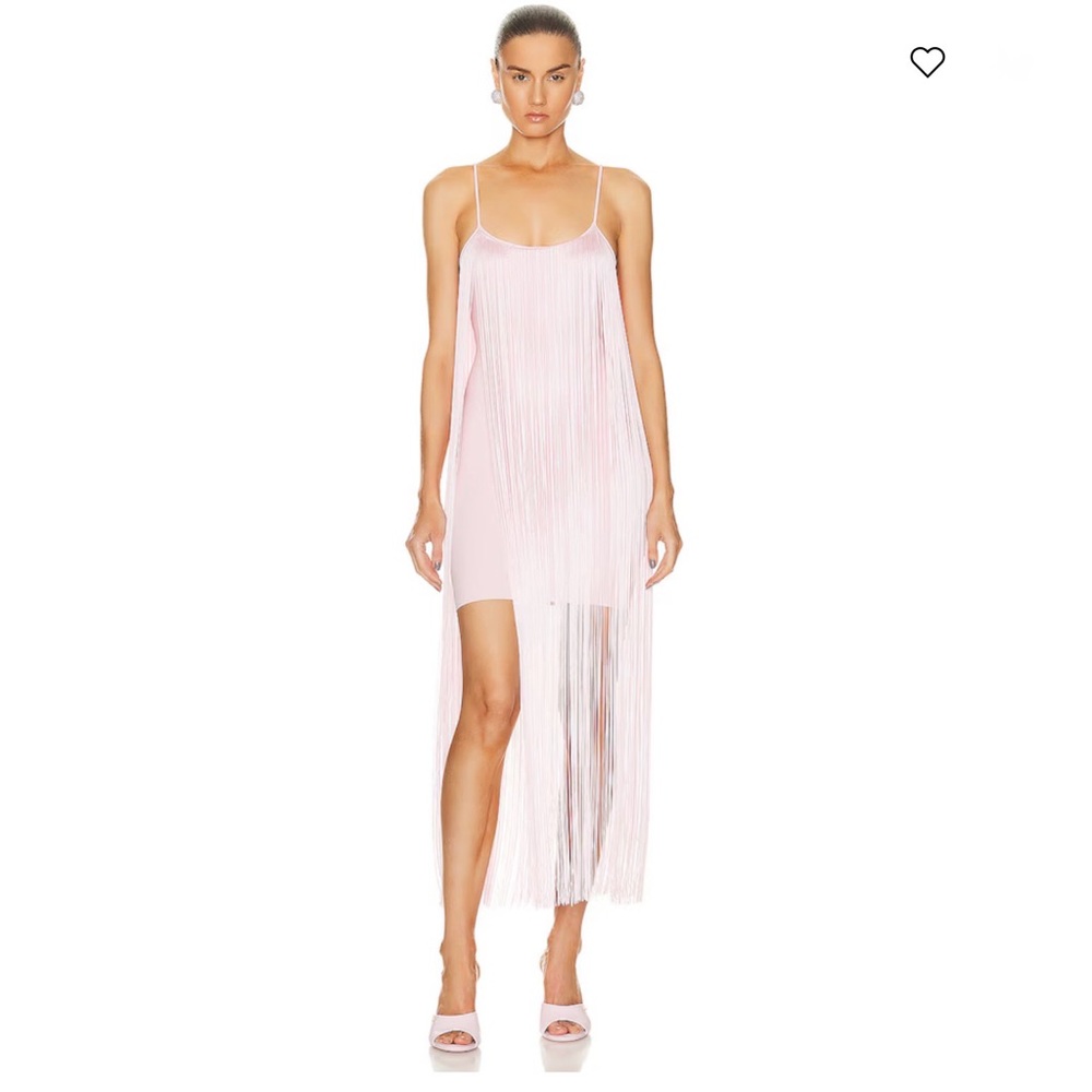 ALEXANDER WANG 
Fringe Mini Dress In Cradle Pink Size Med
